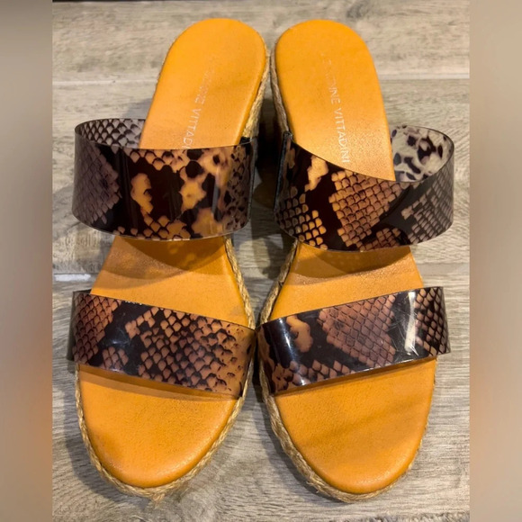 Adrienne Vitadini Size 7 1/2 Bandit wedge sandals - Picture 1 of 9